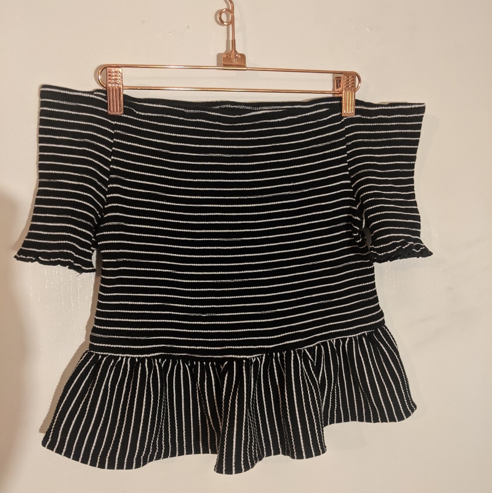 Striped Bardot Top